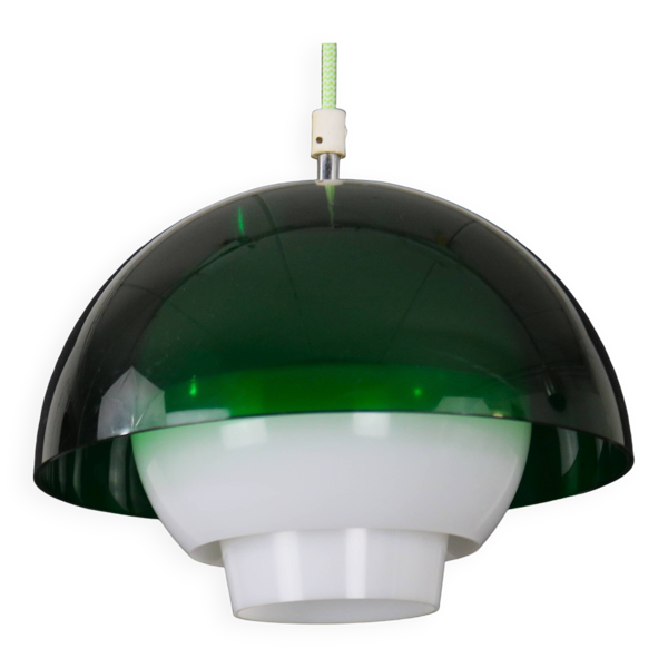 Superbe suspension en acrylique de Bent Karlby pour ASK Lightings - Modèle Ergo - Danemark années 70