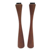Beautiful pair of Danish teak candlesticks from the 1960s.