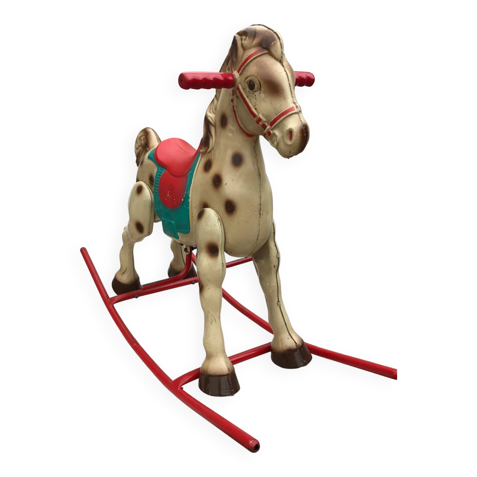 Antique mobo metal rocking horse