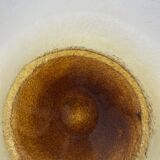 XL Murano Glass Round Fruit Bowl Table Plate Yellow Brown Italian Vintage