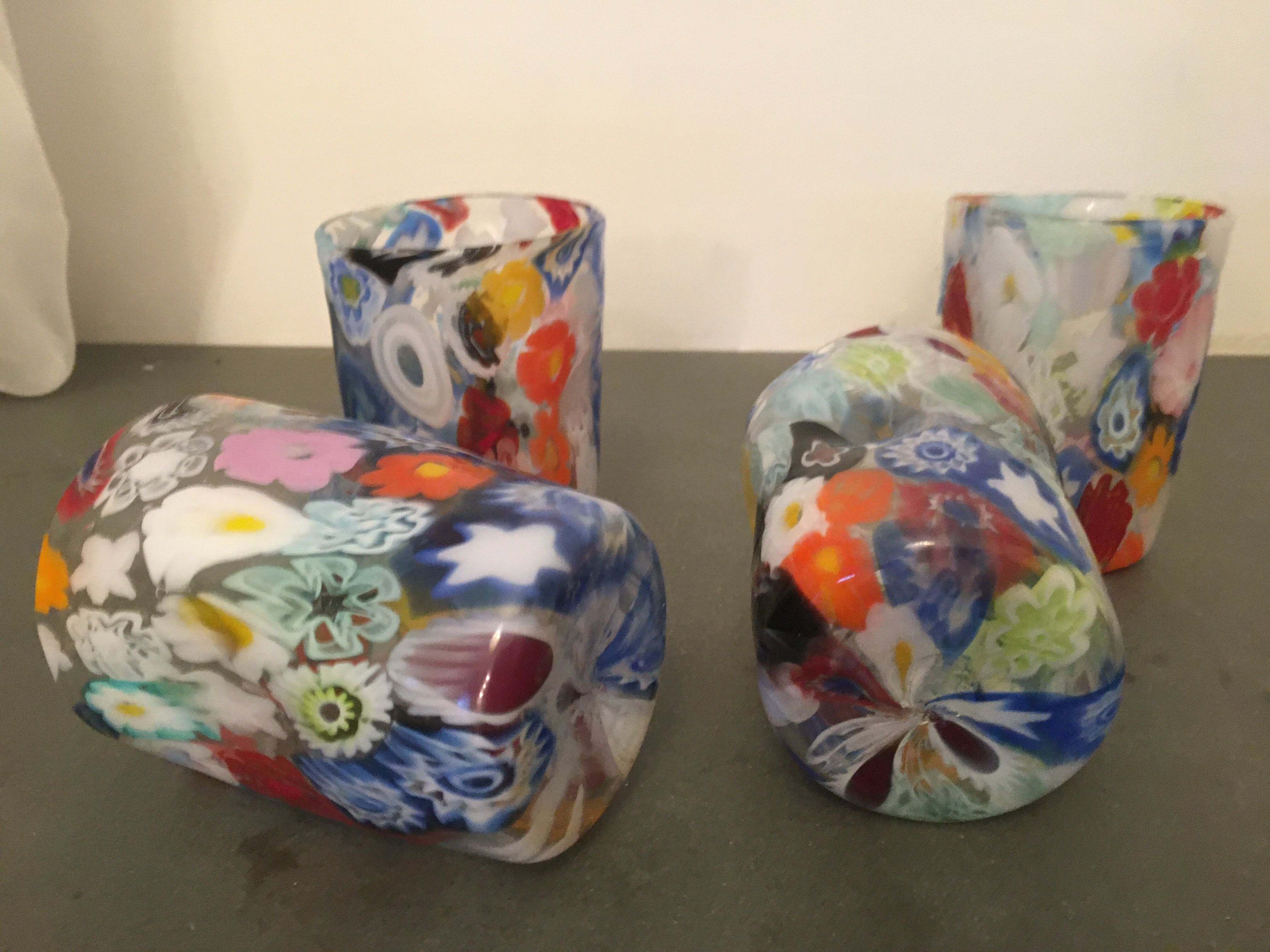 Set of 4 "Goto" water glasses from Murrisa in Murano glass, Italy