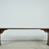 HANDMADE antique wooden French farmhouse bench, 1930s