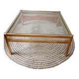 Square metal and glass coffee table