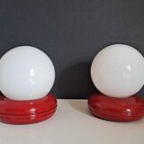 Paire de lampes de chevet revisitées