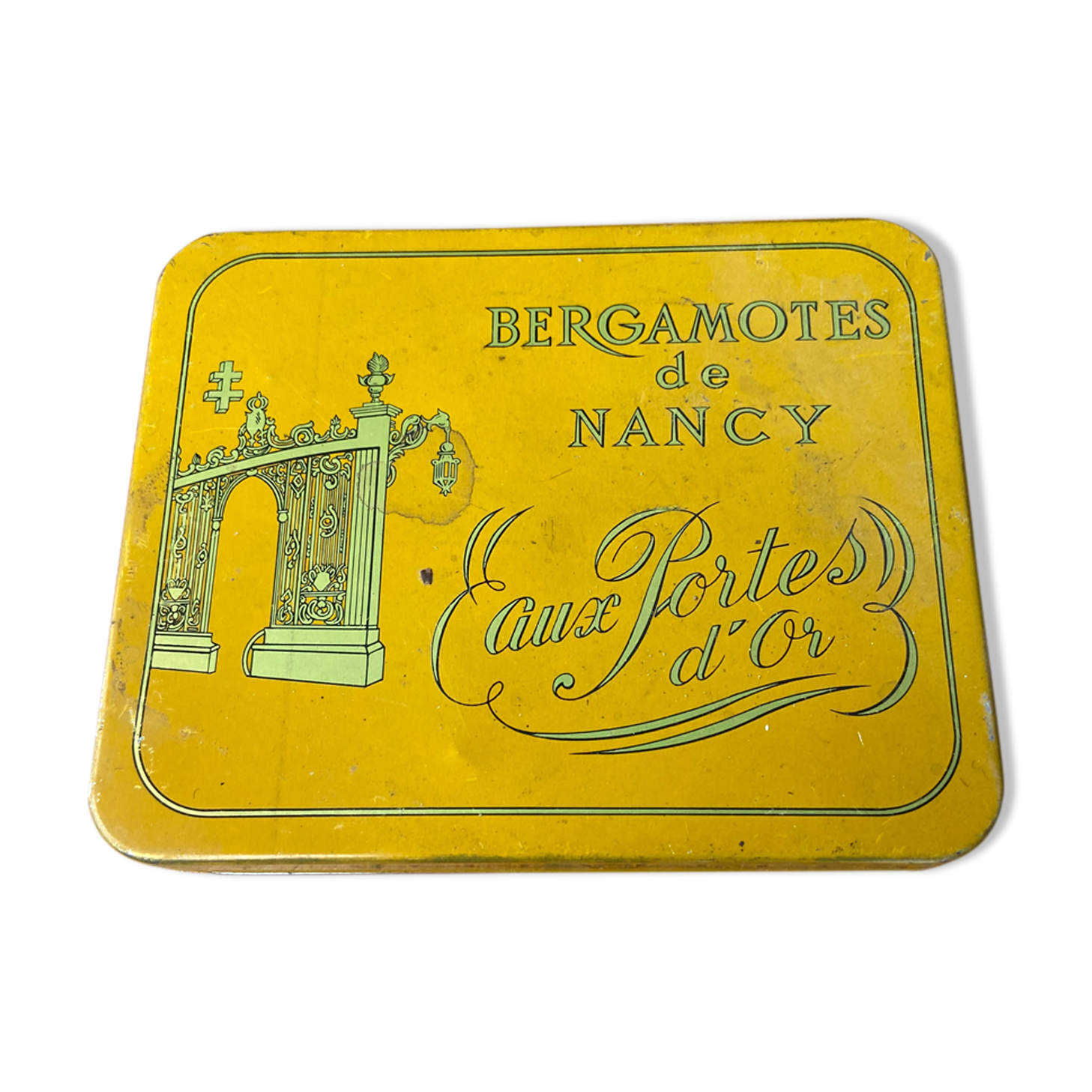 Old metal box "Bergamot de Nancy"