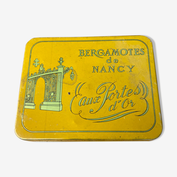 Boite en métal ancienne  « Bergamote de Nancy  »