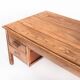 Large vintage two-seater desk. Solid chestnut wood. Restored. France, 1940s