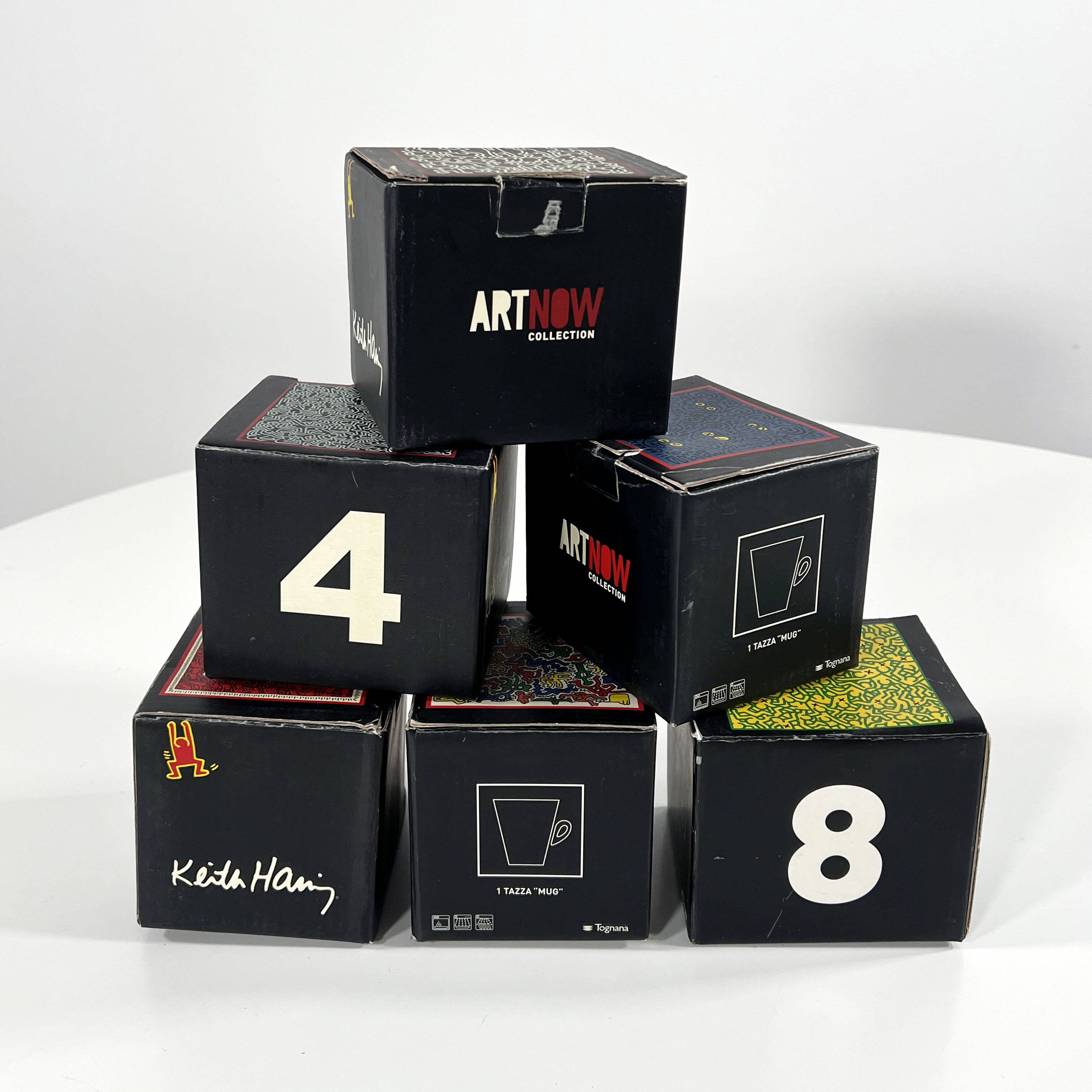 Set of 6 Keith Haring mugs for Tognana, 1990
