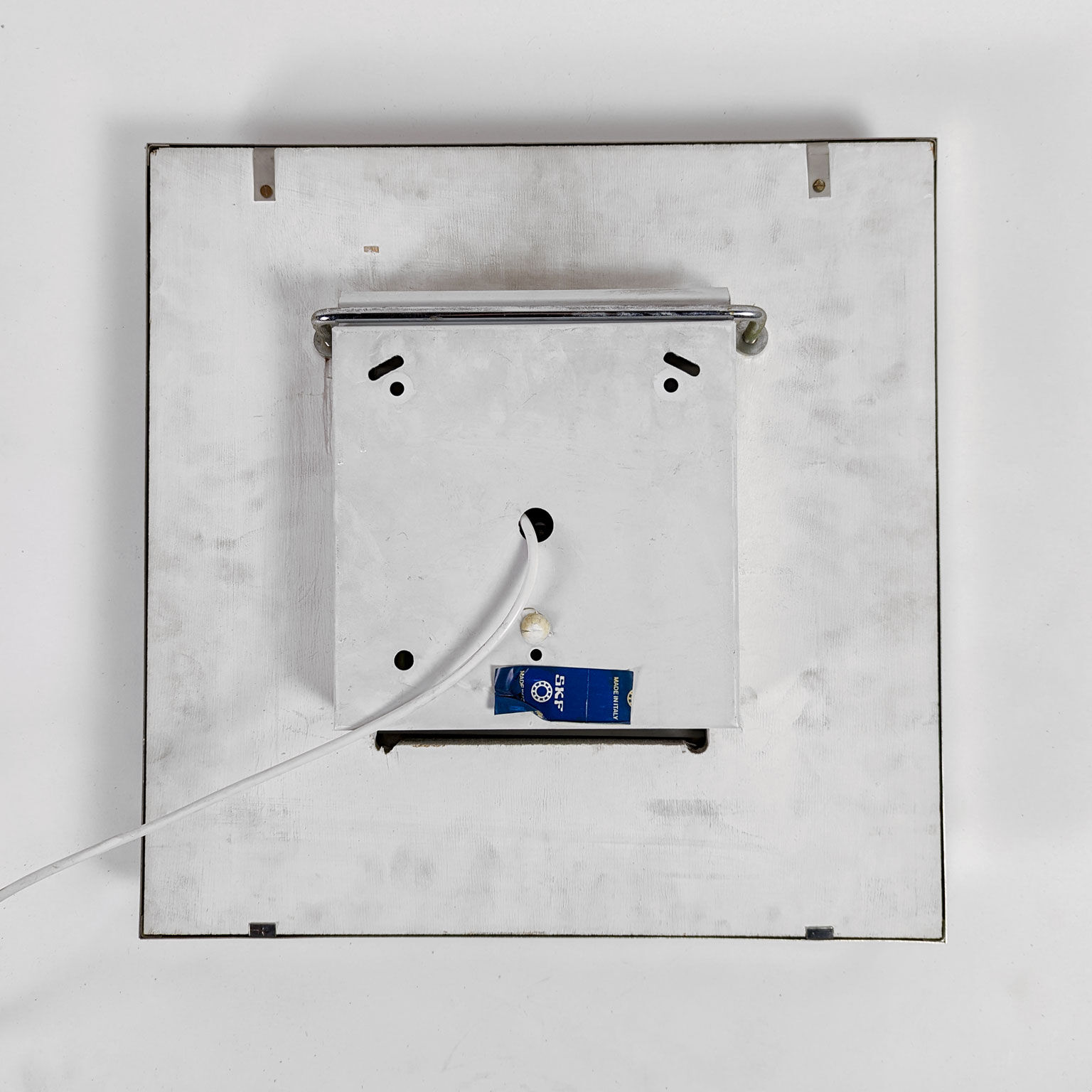 Pair of metal, resin and glass wall lights by Angelo Brotto, circa 1970