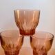 Set of 6 large pink glass water glasses from the 60s