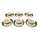 6 Digoin Sarreguemines green cups with gold trim (with saucers)
