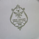 Set of 6 dessert plates in Porcelain N.Fontebasso Swiss Landscape