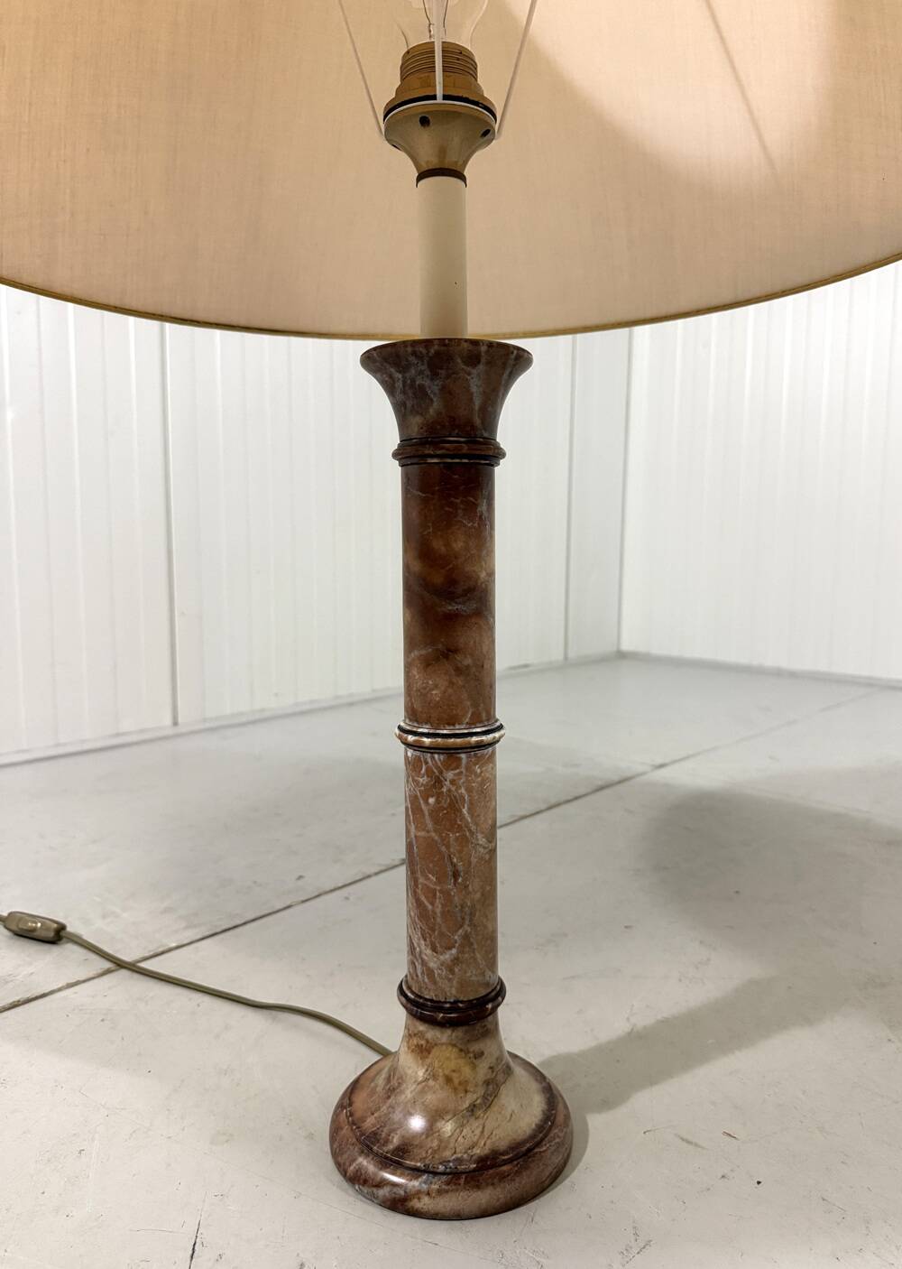 Set of 2 large marble table lamps 1970's