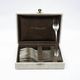 12 dessert forks Christofle Boréal by Luc Lanel, silver-plated metal