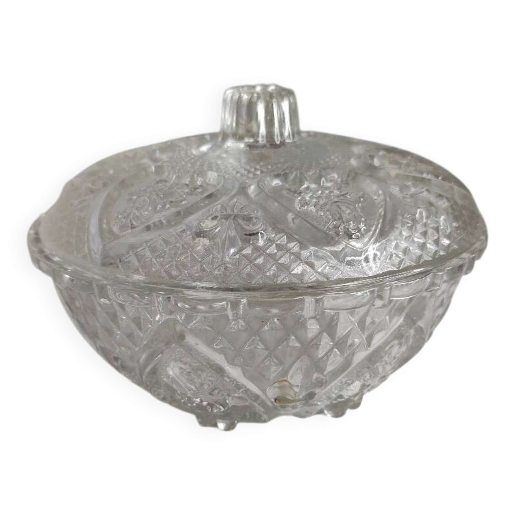 Vintage cut glass candy dish