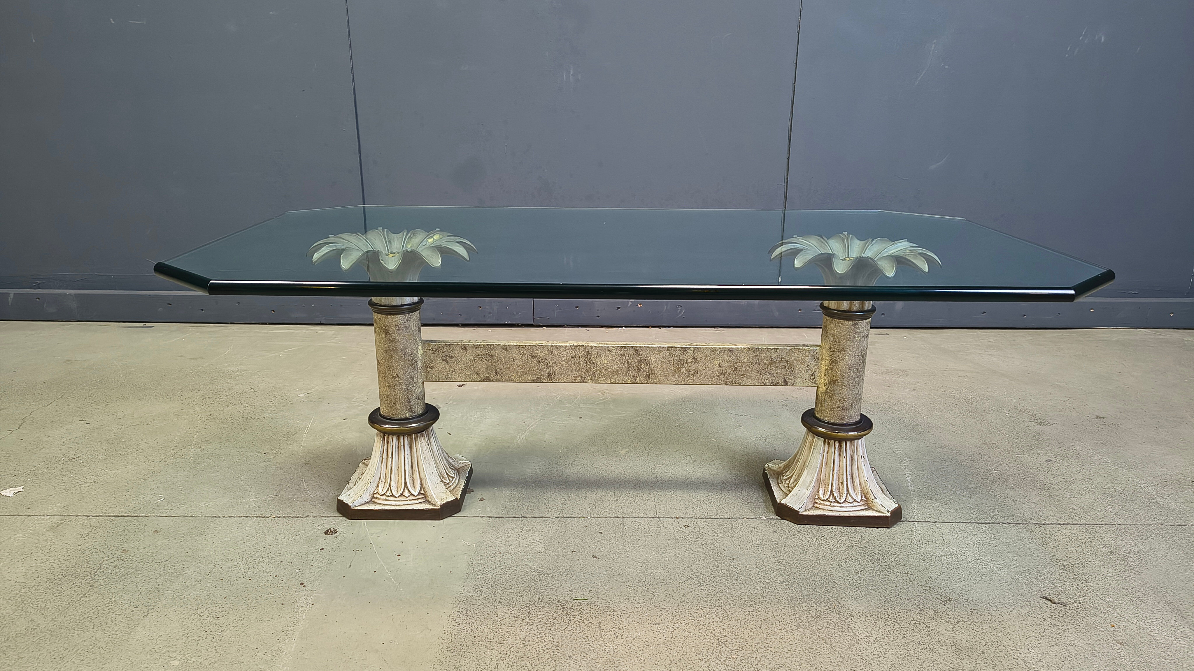 Vintage cast iron flower coffee table, 1960s