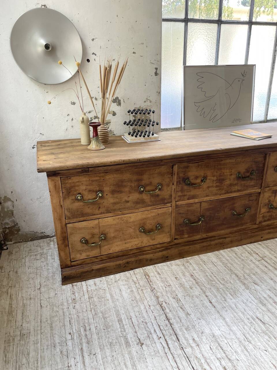 XXL walnut silk loom furniture from the 50s