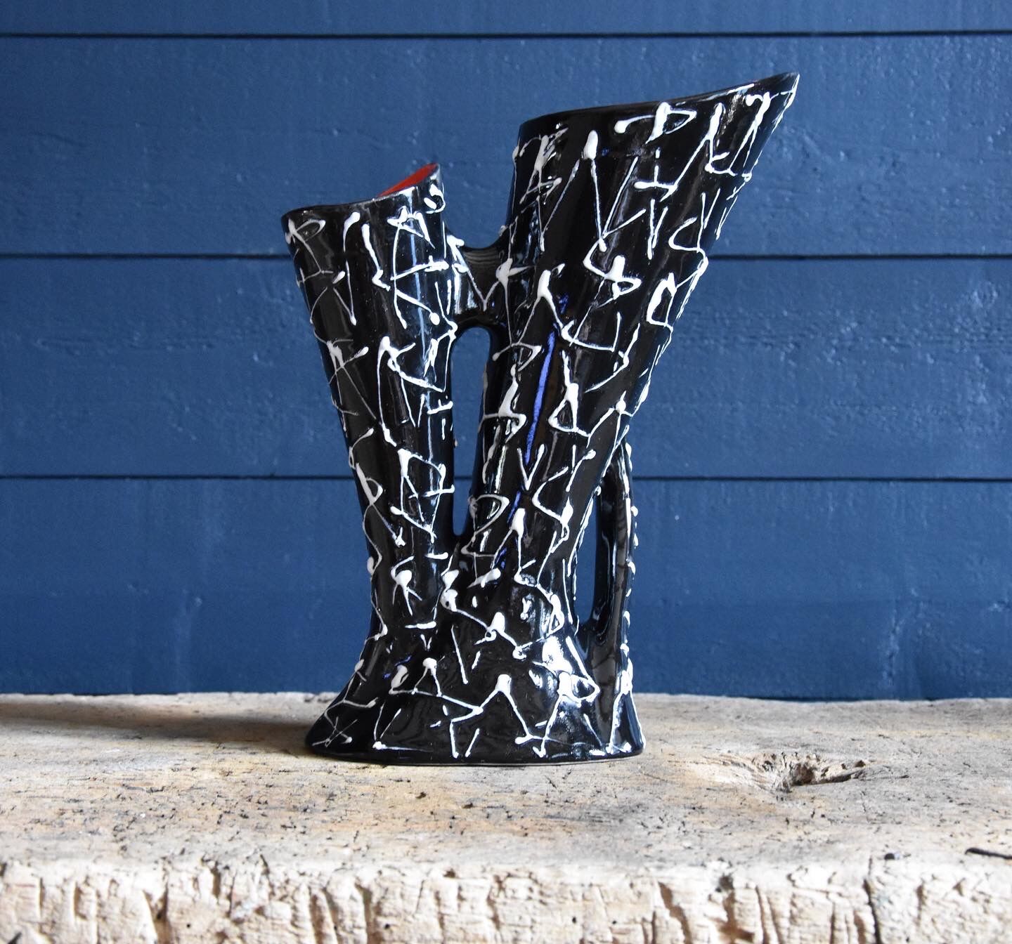 Black ceramic vase