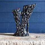 Black ceramic vase