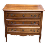 Vintage solid oak Louis XV commode from the 19th century.
