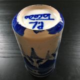 Lot 5 vases blue decoration signed