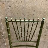 Paire de chaises vintage en bois style bambous