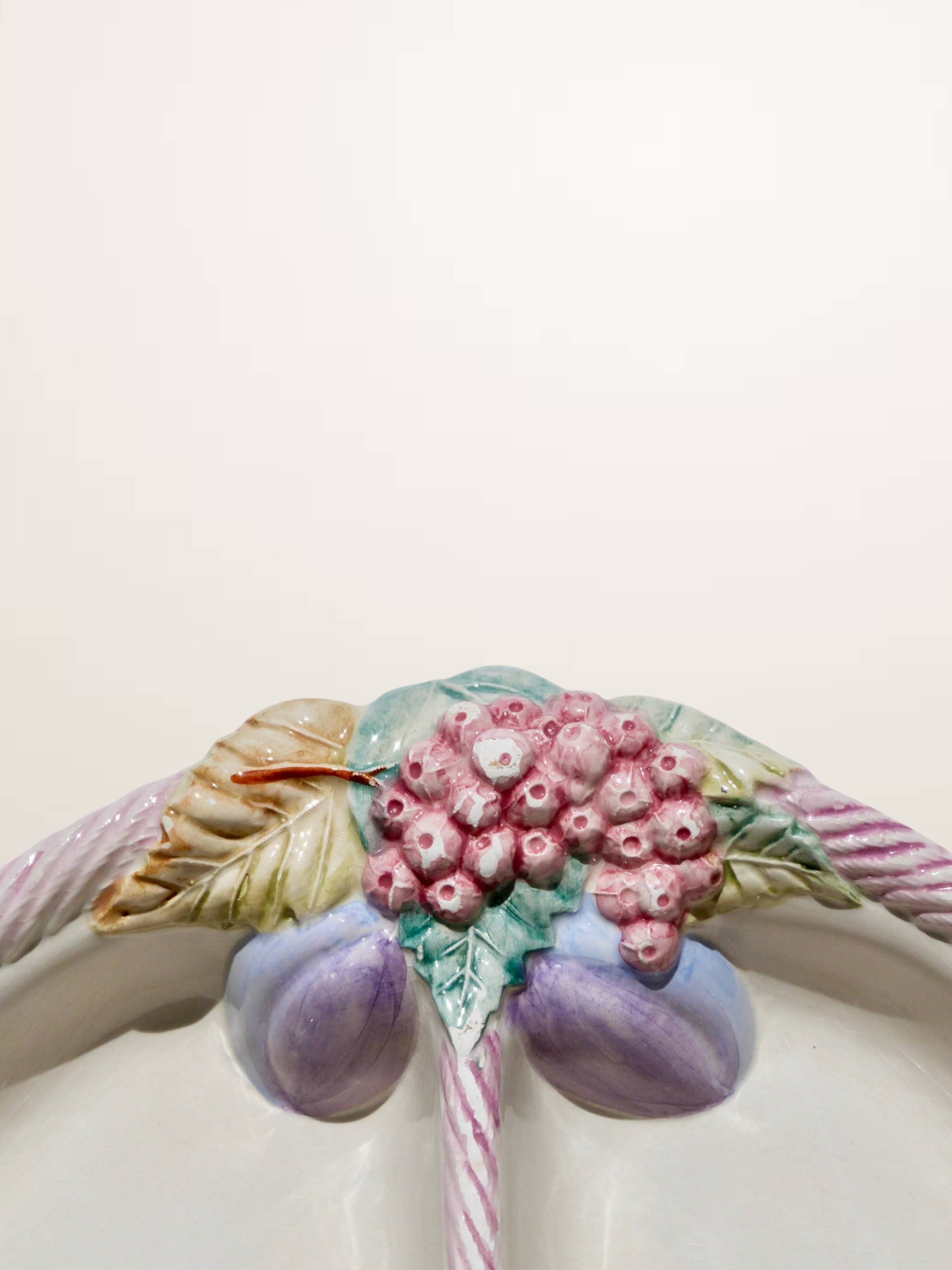 Glazed ceramic compartment dish