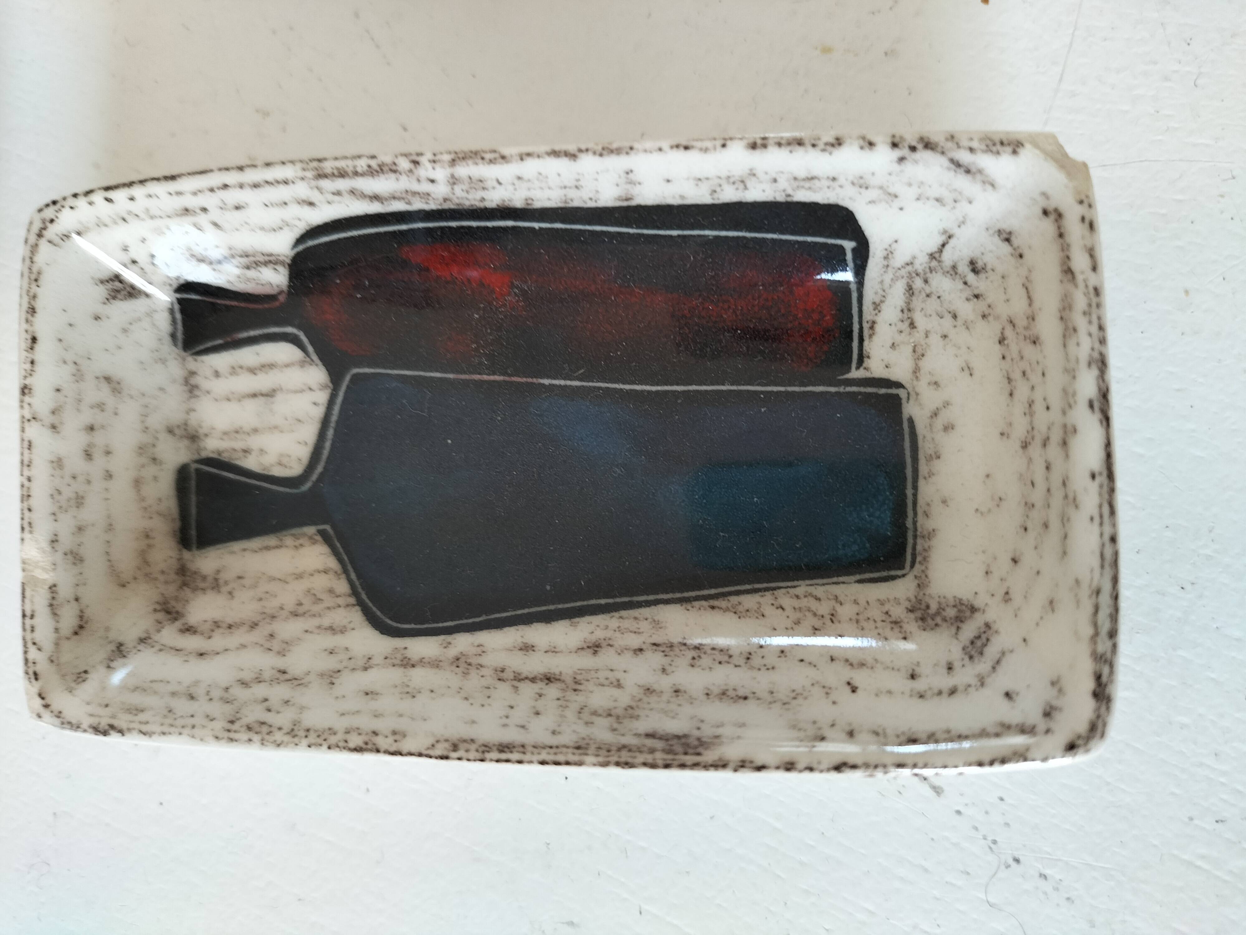 Trio of decorative glazed ceramic bowls – Italy, 1960s