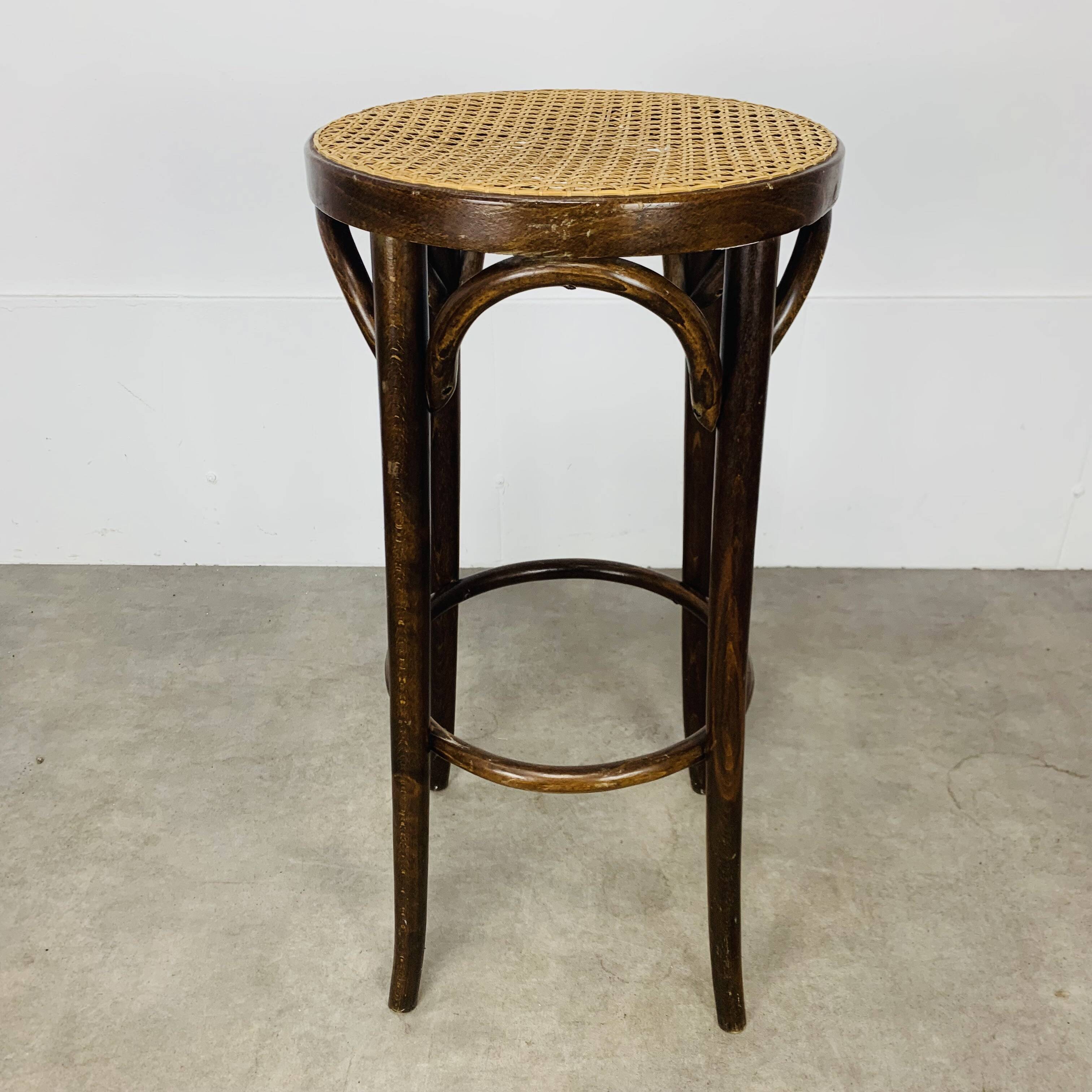 Canework and bentwood bistro bar stool