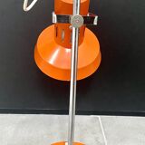 Orange lacquered metal and chrome desk lamp - circa 1970