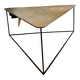 Triangular gilded metal coffee table