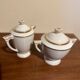 Sugar bowl and milk jug in Limoge porcelain