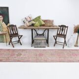 3x12 Soft Pink & Brown Turkish Runner Rug, 86x374CM