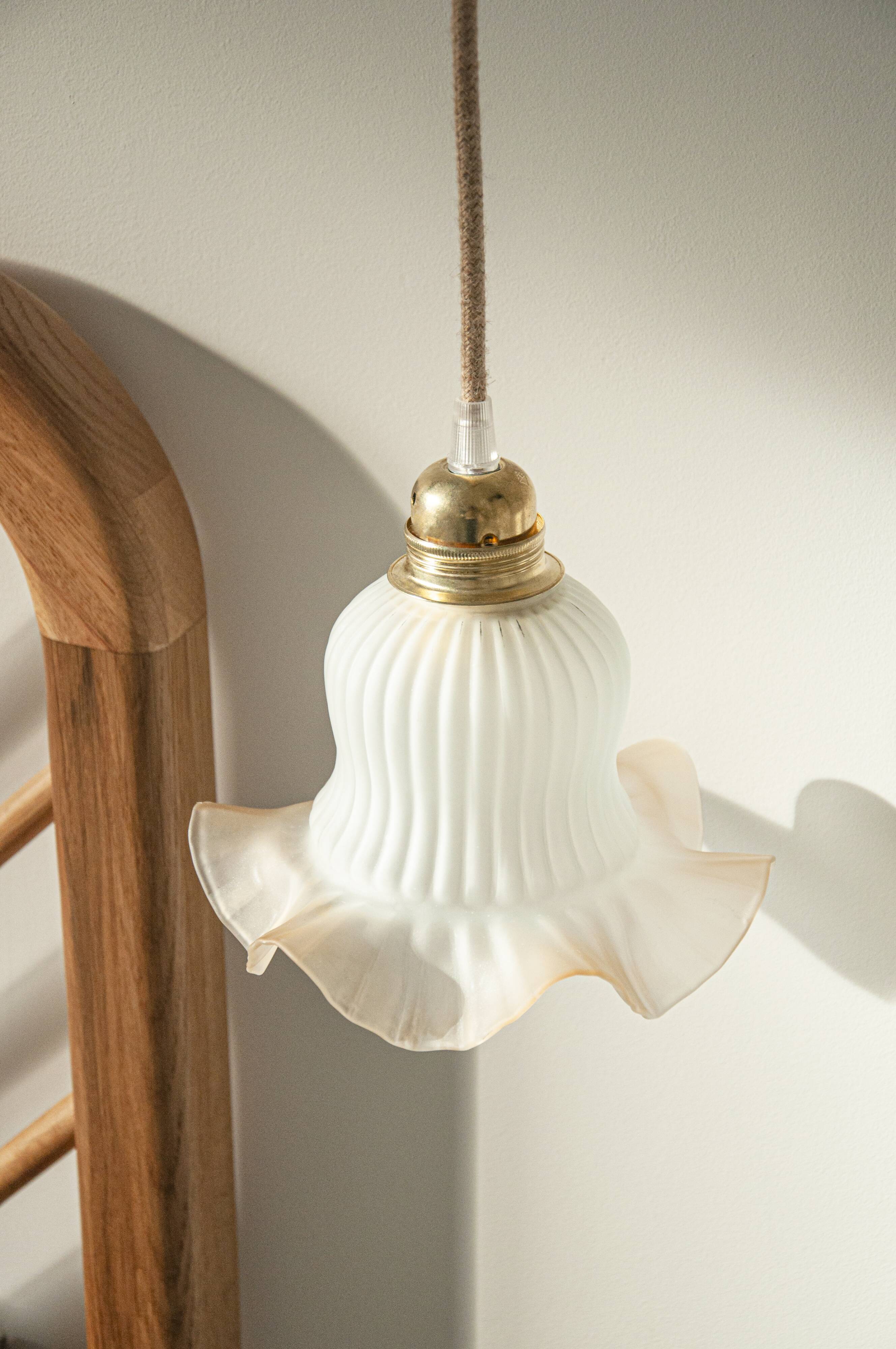 Suspension ou baladeuse tulipe vintage