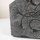 Slate Bas-Relief with Floral Motifs, Signed, 1970s
