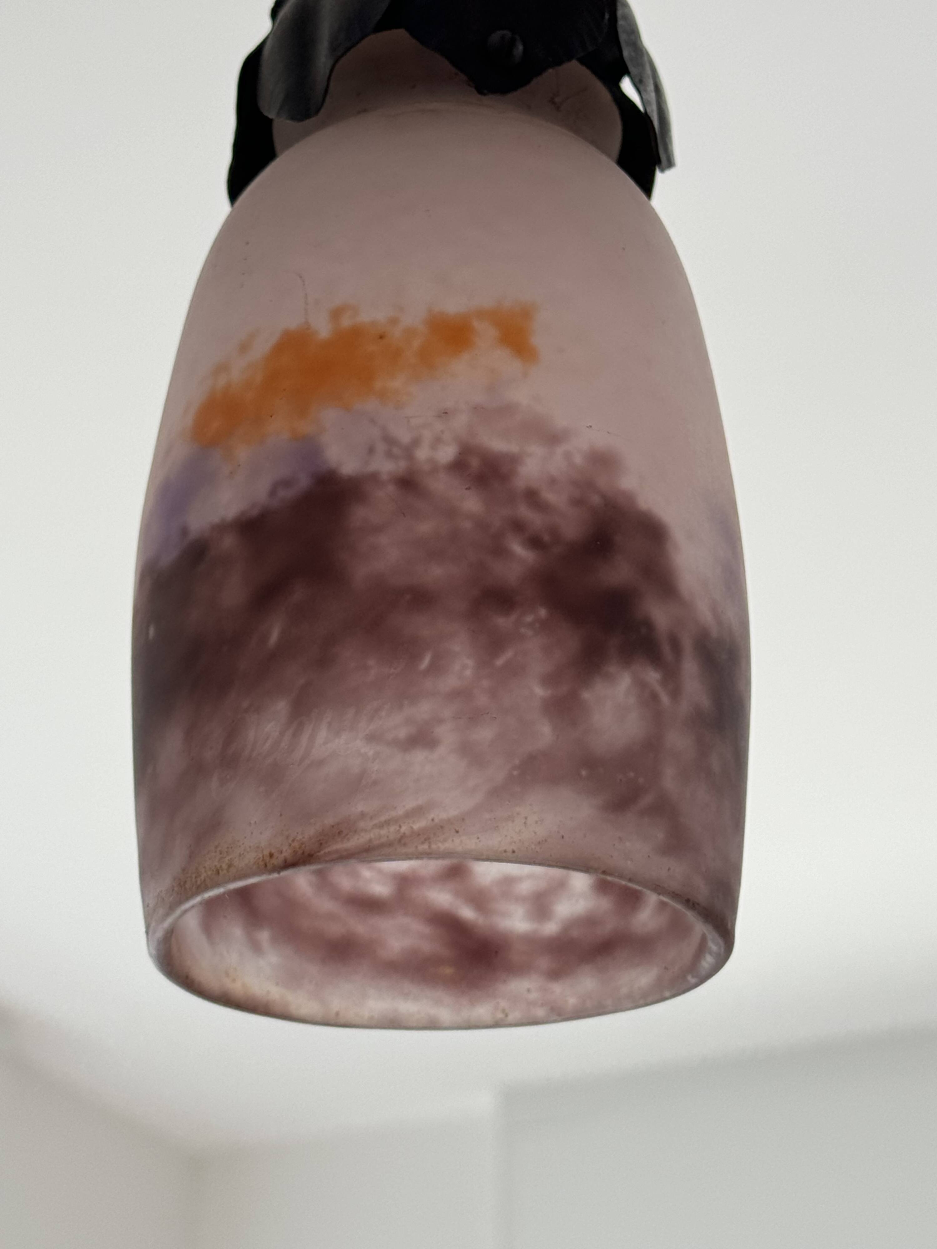 Art Deco ceiling light with four lights signed DEGUÉ (David Gueron)