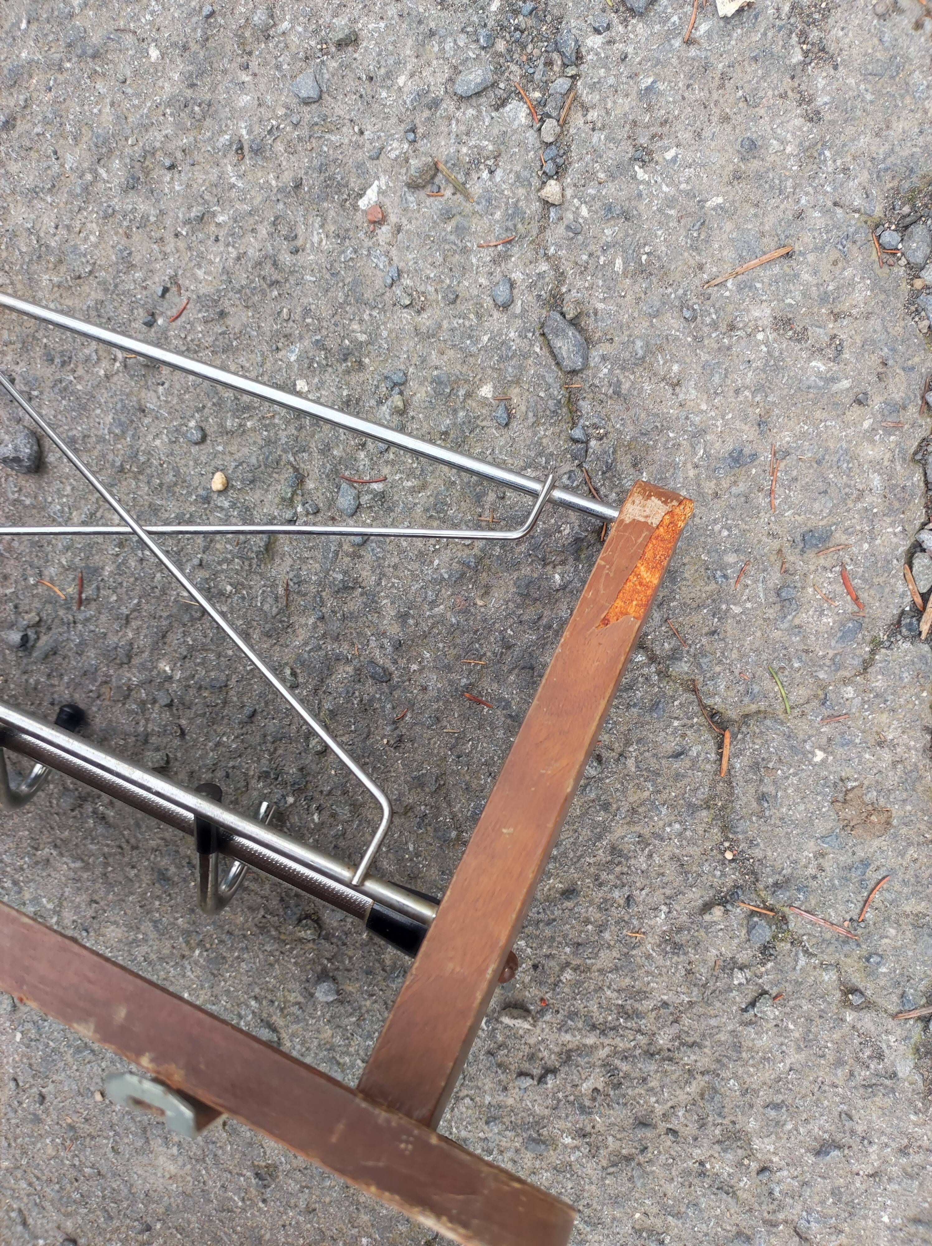 Coat rack hat hangers metal chrome modernist vintage