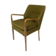 Armchair in birch and orginal dark green fabric of danish design from the 1950