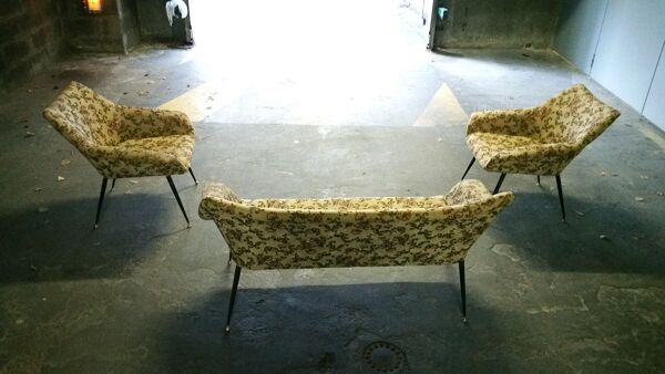 1 sofa et 2 fauteuil années 50