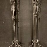 Paire de pieds de lampe en fer forgé