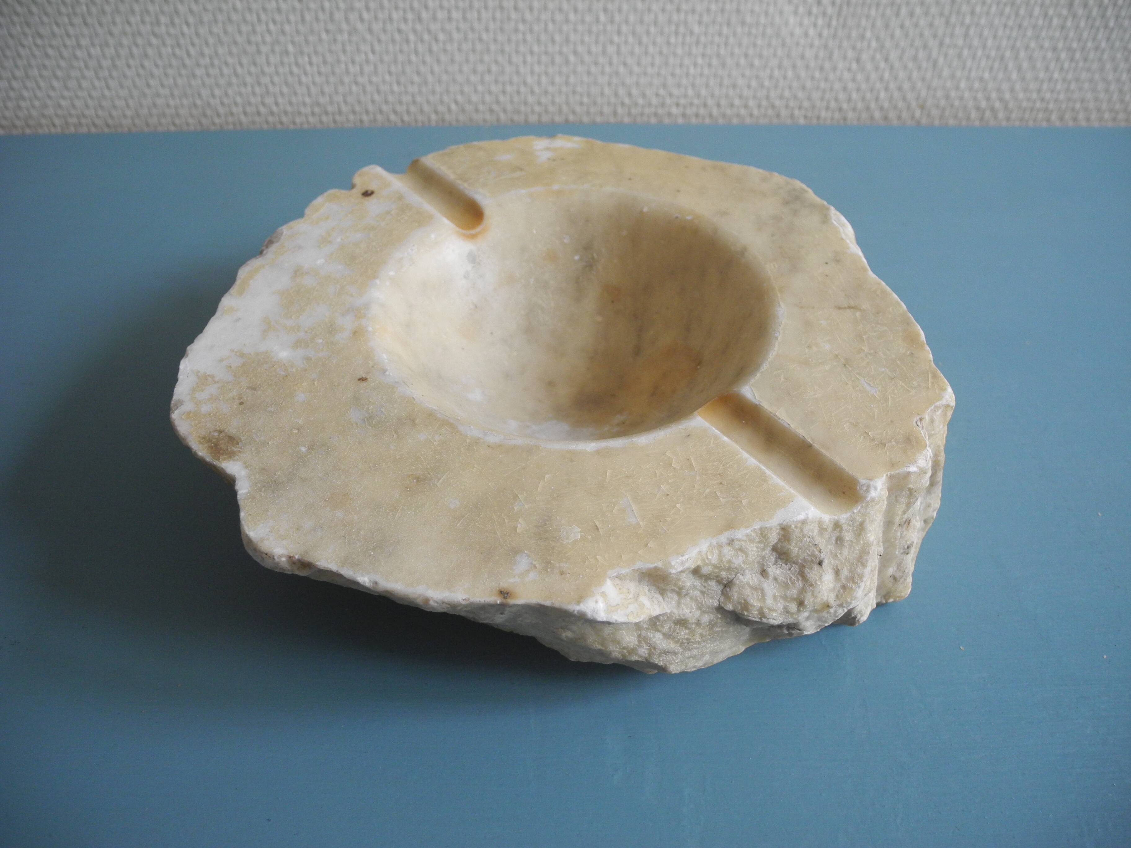 Large antique alabaster ashtray retro vintage decor alabaster ashtray