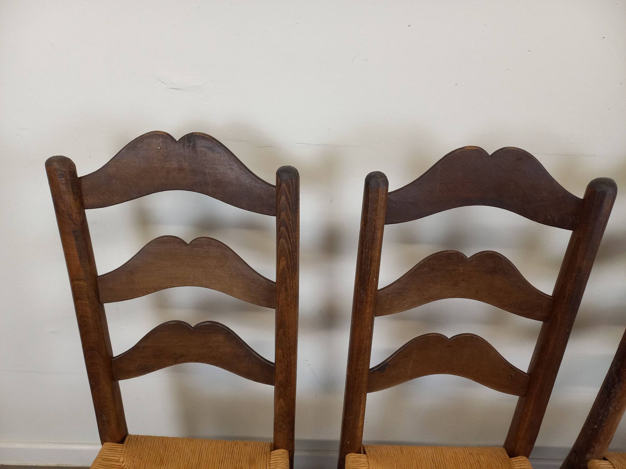 Straw brutalist chairs, set of 4