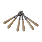 Set of 6 bakelite dessert forks 60s-70s