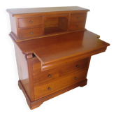 Vintage-commode-secrétaire-coiffeuse-Plateau coulissant-7tiroirs-Merisier