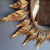 Sun mirror 75 cm gold metal period 1950