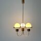 Suspended lamp with 3 glass balls and brass frame, Germany, 1960s