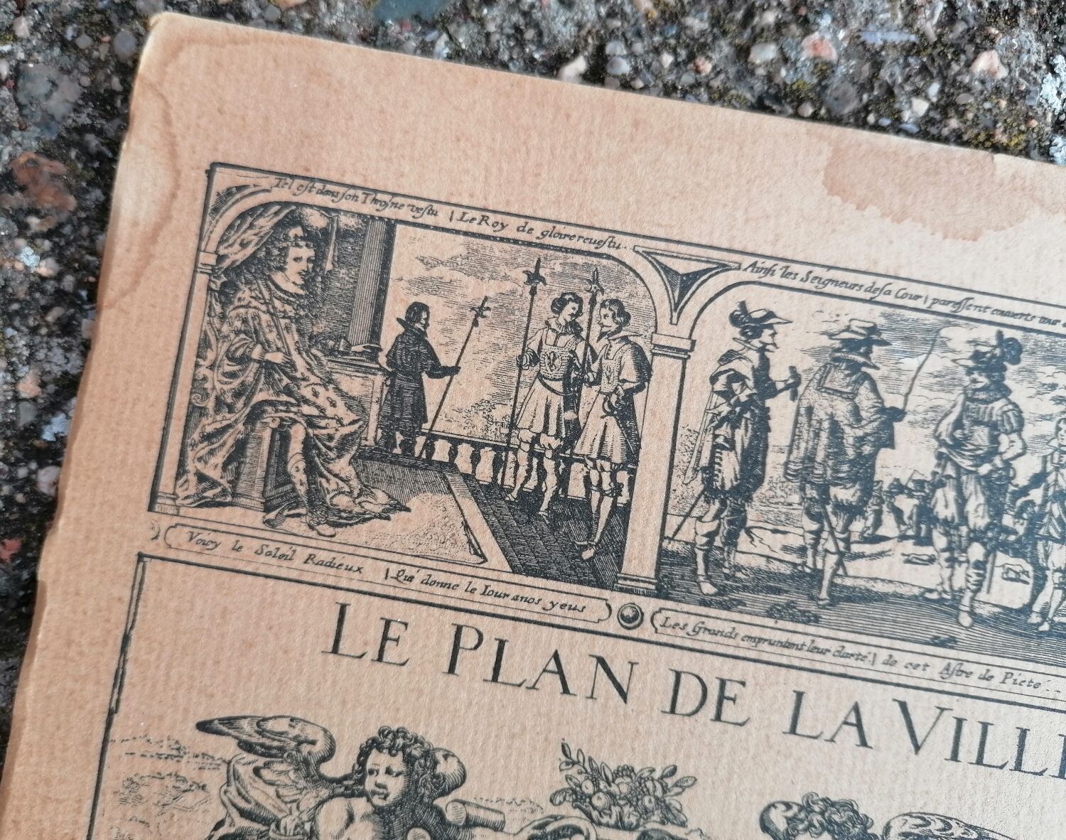 Old map of Paris by Melchior Tavernier