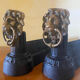 Fireplace - 1900-1910 pair of cast iron andirons