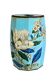 Large Japanese-style garden stool in turquoise glazed ceramic.