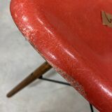 Set of 6 vintage red DSW chairs by Charles and Ray Eames